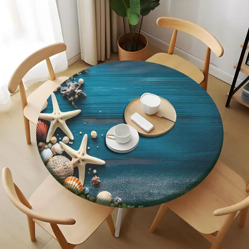 Miniatura 18 de Pardick Ship Tools - Mantel redondo ajustable con borde elástico de 36 a 42 pulgadas, mantel circular, impermeable, lavable, redondo y elástico