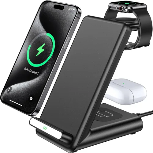 Miniatura 9 de Estación de carga inalámbrica, soporte de carga 3 en 1 hecho para Apple Watch Ultra 11 10 9 8 7 6 SE 5 4 3, cargador inalámbrico rápido hecho