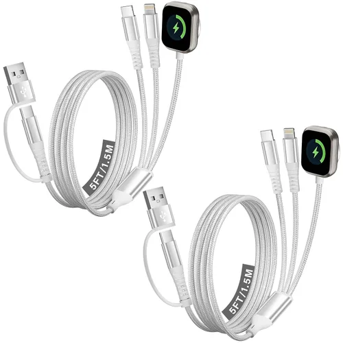 Miniatura 18 de Cargador de viaje para iWatch, cable de carga múltiple 3 en 2 con cargador IP/USB C/iWatch, cargadores de viaje para múltiples dispositivos, Naranja