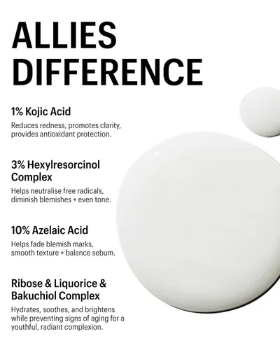 Miniatura 7 de Allies of Skin Suero aclarante facial azelaico y kójico Clínicamente probado para piel propensa al acné y a las imperfecciones 10% ácido
