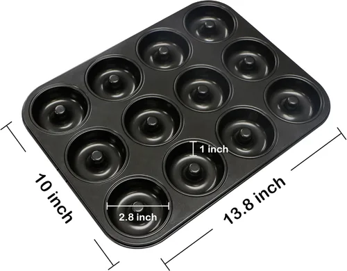 Miniatura 2 de Webake molde para hornear donas extragrueso y antiadherente, tamaño estándar, con capacidad para 12 donas de 2.8 pulgadas