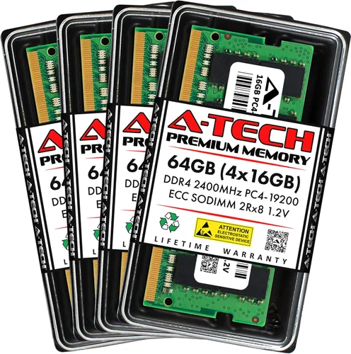 Miniatura 60 de A-Tech 4GB DDR4 2133MHz PC4-17000 ECC SODIMM 1Rx8 Rango único 1.2V 260-Pin Módulo de actualización de memoria RAM para Microserver, estación