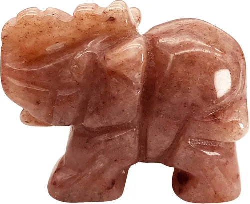 Miniatura 18 de Fekuar Figuras de elefante de cristal curativo talladas a mano de 1.5 pulgadas, escultura de estatua de animal de bolsillo de la suerte, decoración