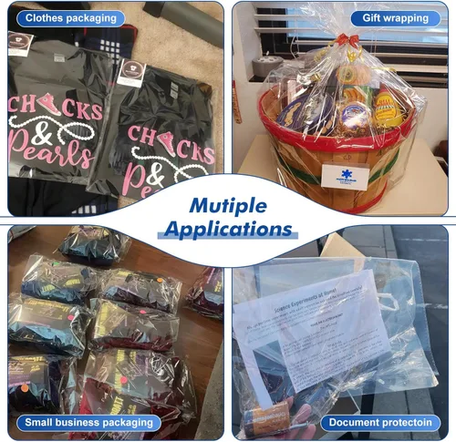 Miniatura 5 de Bolsas de celofán resellables grandes, 12.0 x 16.0 in, bolsas de plástico transparente autosellables, bolsas de plástico selladas, a granel