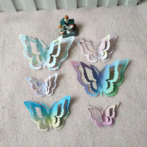 Miniatura 3 de 3 troqueles de metal de mariposa 3D, diseño de flores de primavera, marco de mariposa, plantillas de corte, plantillas de corte, álbumes