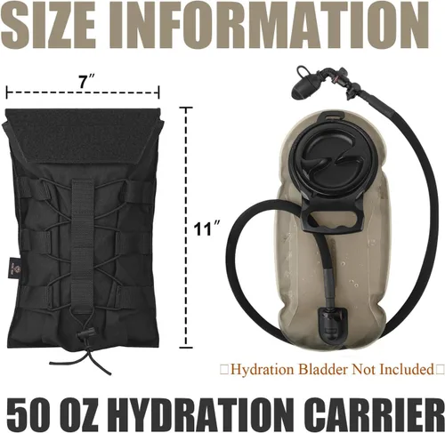 Miniatura 6 de PETAC GEAR 1.5L / 3L Mochila de hidratación táctica, bolsa de transporte Molle para mochila de día de 50 oz / 100 oz, mochila de agua con bolsa