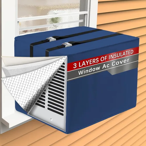Miniatura 10 de Cubiertas de aire acondicionado para exterior para aislamiento de invierno, 17"W x 12"D x 13"H, impermeables y a prueba de viento, cubiertas de AC