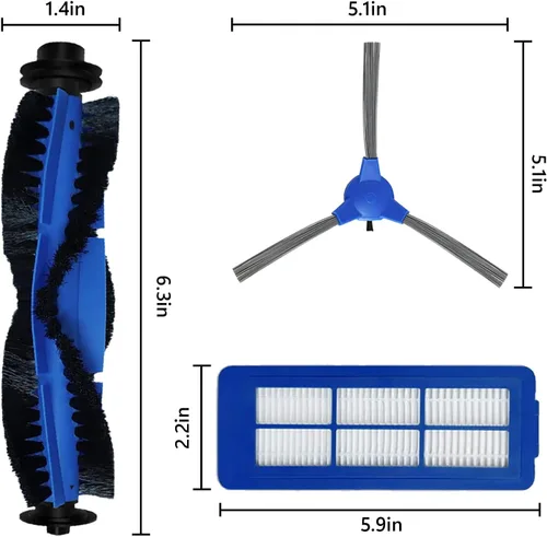 Miniatura 5 de CERO Paquete de 24 piezas de repuesto para aspiradora robótica Eufy 11S Max, G30, G32 Pro, G30 Pro, 15C Max, 30C Max, 30C Max, 3 cepillos