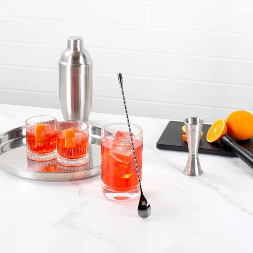 Miniatura 7 de Restaurantware Bar Lux - Cuchara de barra de 12 pulgadas, 1 cuchara agitadora de cóctel con mango de sacacorchos, cuchara mezcladora larga de acero