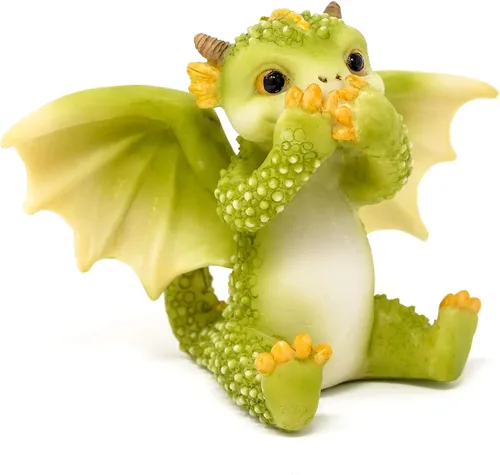 Miniatura 10 de Top Collection Rex The Green Dragon - Mini figura coleccionable de fantasía (Jugando con mariposa)
