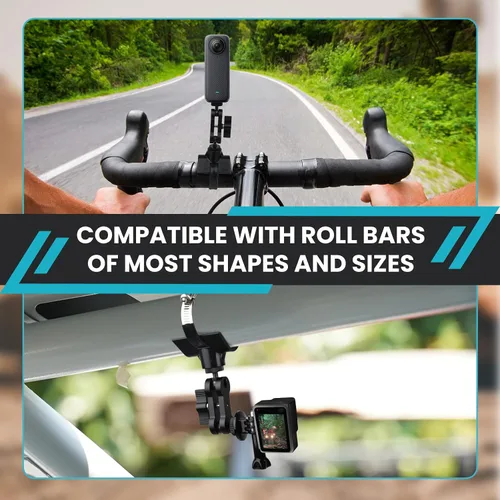 Miniatura 5 de BarGrip Abrazadera universal de montaje de cámara de barra enrollable para cámaras de acción – Se adapta a barras redondas, cuadradas y de perfil