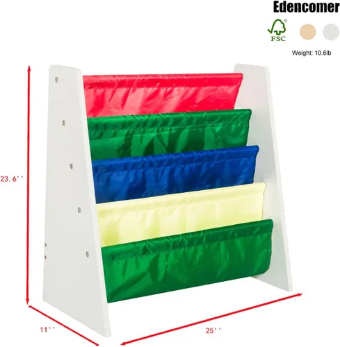 Miniatura 2 de FSC - Estantería ecológica con 4 bolsillos, para el hogar, color blanco