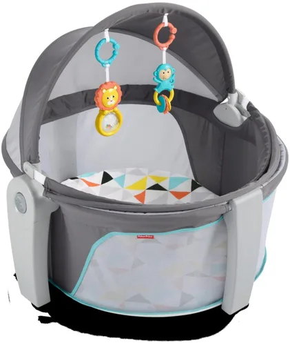 Miniatura 12 de Fisher-Price Moisés Portátil On-The-Go Baby Dome, Espacio de Juego de Viaje con Juguetes de Desarrollo para Recién Nacidos y Toldo, Windmill