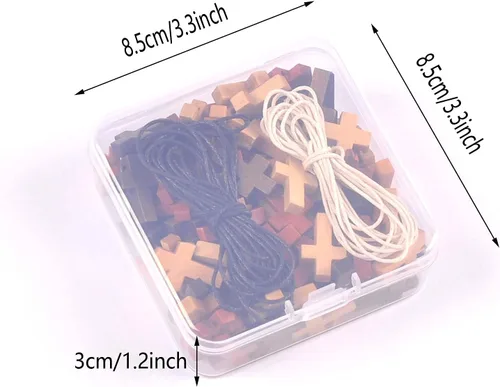Miniatura 3 de NERRECEAB 100 piezas de cuentas cruzadas decoraciones de madera adornos colgantes joyería regalos niños madera suministros de manualidades