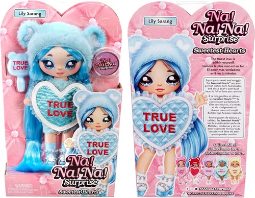 Miniatura 6 de MGA Entertainment Na Na Na Surprise Lily Sarang - Muñeca de moda inspirada en el oso de peluche azul de 7.5 pulgadas con pelo azul claro, vestido
