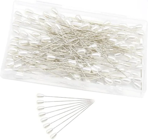 Miniatura 6 de 150 alfileres de ramillete para ramo de boda, diseño de lágrima, perlas blancas, para ramo de boda, para tela, joyería, bricolaje, decoración