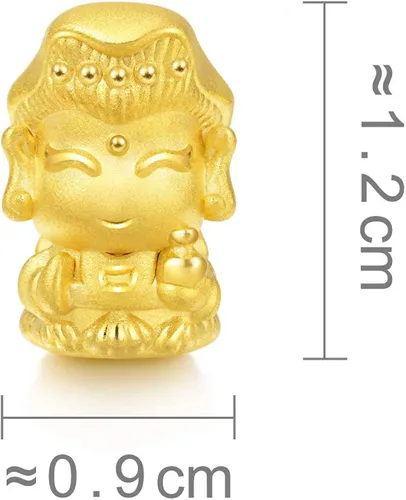 Miniatura 6 de Chow Sang Sang 88262C - Pulsera de oro sólido de 24 quilates con dije de bendición Guan Yin para mujer Metal