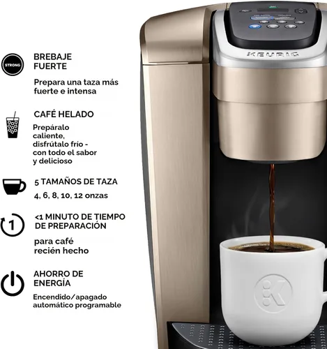 Miniatura 2 de Keurig K-Elite - Cafetera de cápsulas K-Cup de una sola porción, con control de fuerza y temperatura, capacidad de café helado, tamaño de Oro