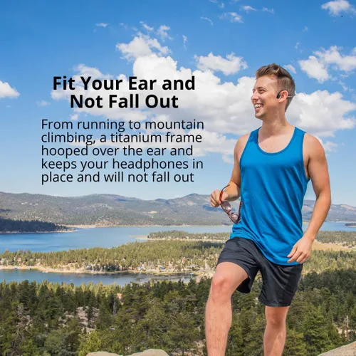 Miniatura 8 de SA04 - Auriculares deportivos inalámbricos Bluetooth ligeros de conducción ósea negra, con micrófonos, resistentes al sudor, impermeables