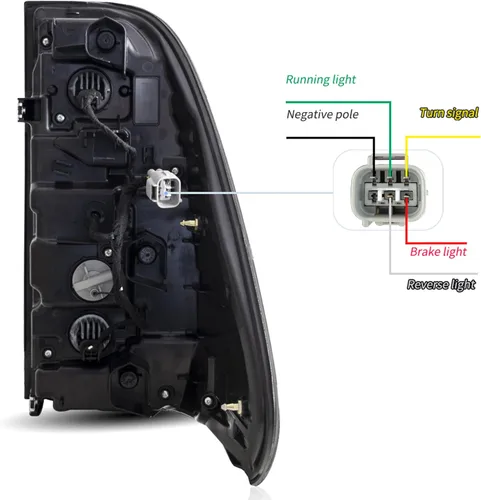 Miniatura 6 de VLAND Conjunto de luces traseras para Toyota Hilux 2015-2020 Base, Chasis, Doble Cab, SR, DLX (no para Tonka), lámpara trasera con DRL, señal