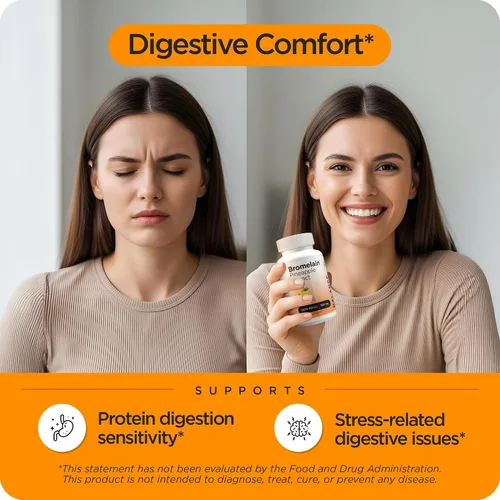 Miniatura 2 de Balancebreens Bromelina 500mg Veggie Caps – Suplemento de extracto de piña de 2400 GDU para apoyo articular, apoyo natural de la hinchazón