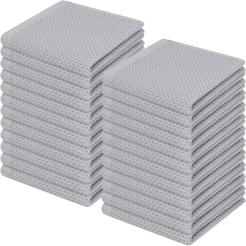 Miniatura 291 de Homaxy Paños de cocina de 100% algodón con tejido de gofre, ultra suaves, absorbentes, de secado rápido, 12 x 12 pulgadas, paquete de 6, amarillo