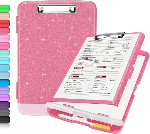 Miniatura 11 de Sooez - Sujetapapeles de documentos clínicos con almacenamiento, sujetapapeles de plástico resistente, de alta capacidad, con soporte para bolígrafo
