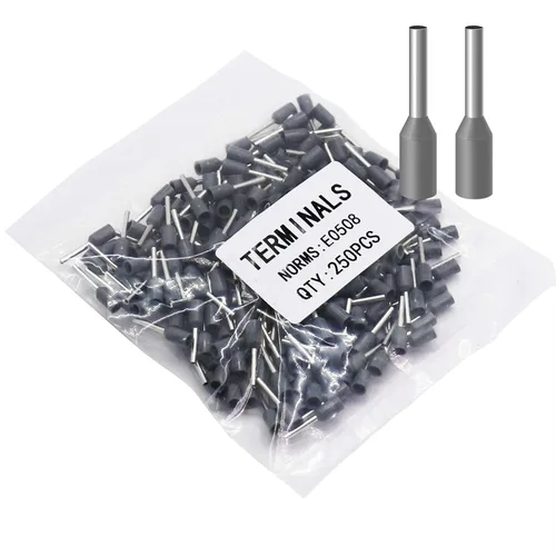Miniatura 15 de Fidioto AWG12 Casquillos de Alambre Terminales, juego de 250 piezas AWG12 Conector de Terminal de Alambre con Pin Aislado para Terminales de Punta