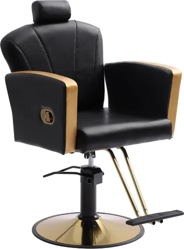 LOUVIXA Silla de salón de altura ajustable para silista de cabello, sillas reclinables de peluquería, silla de peluquería hidráulica, silla de