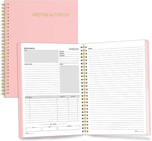 Miniatura 19 de SUNEE Half Meeting Half Note - Cuadernos profesionales de 8.5"x11" para el trabajo - 160 páginas, planificador de proyectos de tamaño A4, agenda