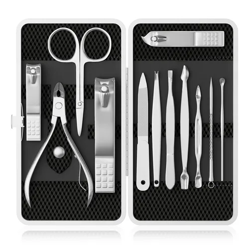 Miniatura 9 de ZIZZON Kit profesional de cuidado de uñas conjunto de manicura y arreglo personal con estuche de viaje (oro rosa)