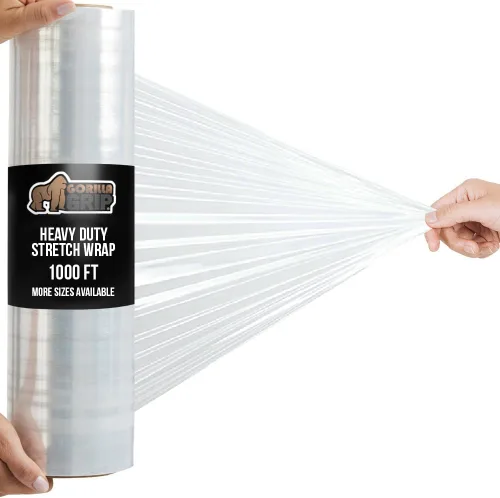Miniatura 10 de GORILLA GRIP Film extensible 500% de plástico resistente, paquete de 2 rollos de envoltura retráctil de 1200 pies de 17 pulgadas, resistente a