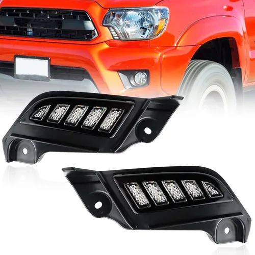Switchback Luz Marcadora Lateral Delantera LED Blanca/Ámbar Faro Luz de Circulación Diurna Luz de Señal de Giro Secuencial Ámbar Compatible con