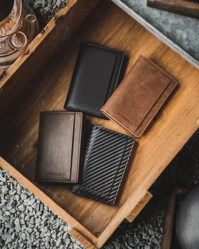 Miniatura 7 de DUGRAFT Billetera desplegable con ventana de identificación, soporte delgado para tarjetas de crédito con bloqueo RFID, funda minimalista