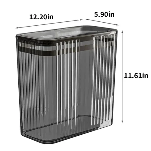 Miniatura 2 de Bote de basura transparente, cubos de basura de baño con tapas, bote de basura de 3.5 galones para dormitorio, oficina, cesta de basura delgada