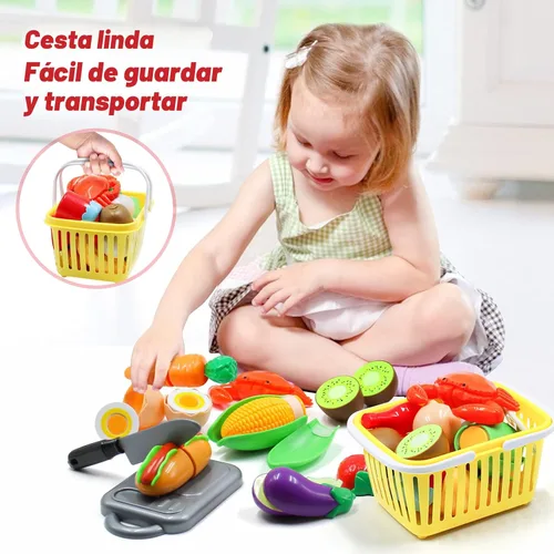 Miniatura 4 de Juego de accesorios de cocina para niños, juego de 32 artículos de ollas y sartenes de acero inoxidable con organizador de estante, utensilios
