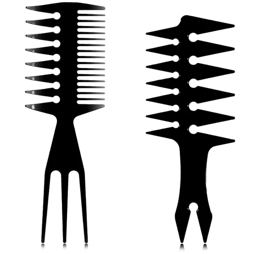 2 peines de textura para hombres de cabello de doble cara, peines de pelo de cabeza de aceite para salón profesional y peluquería, dos estilos