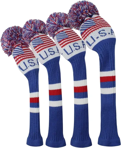 Miniatura 9 de Scott Edward Knit Wood Golf Club Head Covers 4 Pieces Knitted Item Fit Over Well Driver Wood(460cc) Fairway Wood and Hybrid(UT)