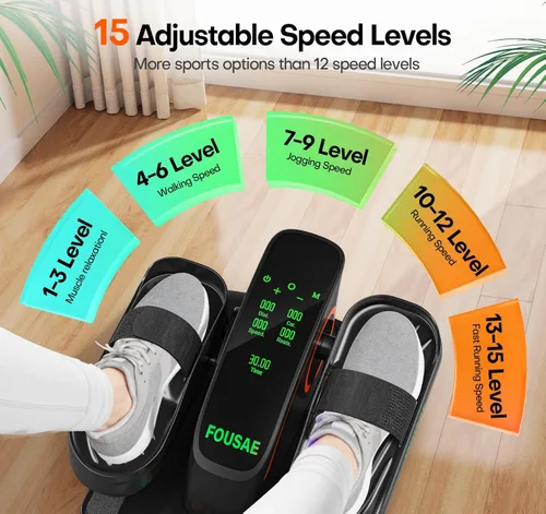 Miniatura 4 de Under Desk Elliptical Machine, Upgraded 6 Adjustable Resistance &15 Speeds Electric Elliptical Leg Exerciser while Sitting for Seniors with Forward