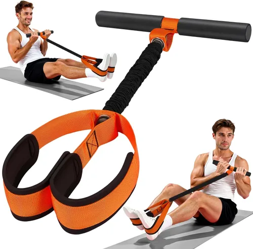 Miniatura 11 de Pedal Resistance Band with Handle, Upgraded Durable Thickened Latex Tubes and Soft Foam Fabric Foot Pedal, Sit Up Exercise Equipment for Abdomen