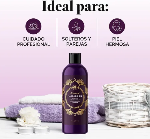 Miniatura 7 de Aceite natural hipoalergénico para terapia en la piel, masaje sensual con aceite puro de lavanda para hombres y mujeres, 8 onzas