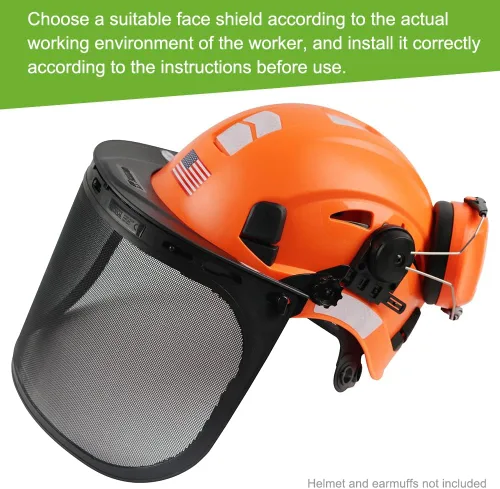 Miniatura 5 de GREEN DEVIL - Visor de malla metálica de repuesto con protector facial protector con soporte de montaje para cascos/cascos forestales/motosierras