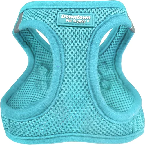Miniatura 32 de Downtown Pet Supply Arnés para perro sin tirones, tamaño X-Grande, color caqui - Arnés ajustable con tela de malla acolchada y ribete reflectante