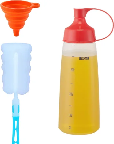 Miniatura 10 de Botellas exprimibles de condimentos para salsas, panqueques de plástico – boca ancha para cocina, ketchup mostaza, botella vacía para glaseado