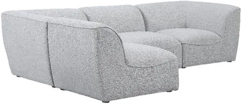 Meridian Furniture Miramar Collection Modern | Seccional modular tapizado con textura de lino contemporáneo, 109 pulgadas de ancho x 71 pulgadas de