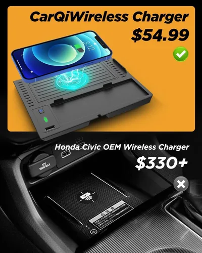 Miniatura 2 de CarQiWireless Cargador inalámbrico para Honda Civic 2026 2025 2024 2023 2022, organizador de consola central automotriz, almohadilla de carga