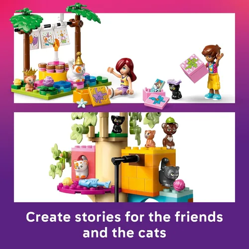 Miniatura 4 de LEGO Friends Cat - Juguete de construcción de casa de árbol y fiesta de cumpleaños – Bloques de construcción de juegos de simulación con juguetes