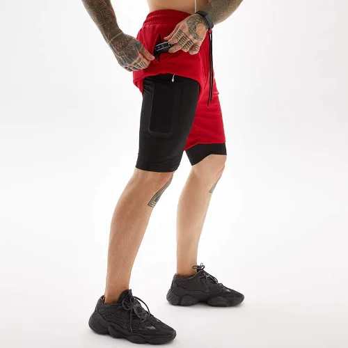 Miniatura 2 de JWJ Men's 2 in 1 Workout Running Shorts 7 Inch Lightweight Athletic Gym Shorts with Compression Liner