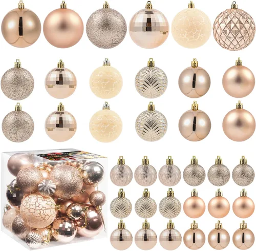 Miniatura 12 de LANGXUN 36 bolas de decoración de árbol de Navidad azul medianoche, bolas de Navidad, decoración de Navidad 2025, adornos de Navidad inastillables