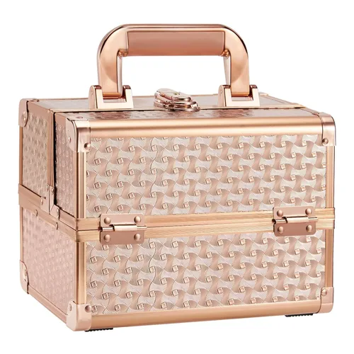 Miniatura 15 de Joligrace Maletín de Maquillaje Portátil Caja de Cosméticos 2 Bandejas con Espejo con Cerradura para Maquillaje Técnico de Uñas y Esteticistas